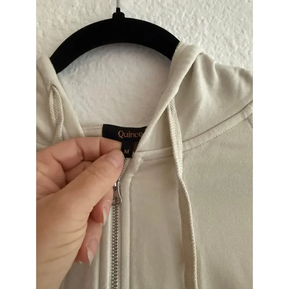 Quince Performance Full Zip Jacket Ivory Cream Size Medium